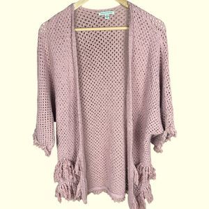 AE AMERICAN EAGLE Pink Knit Oversized Cardigan Sweater size medium